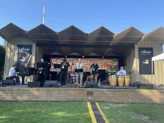 Kevin with the Latin Jazz Collective at the 2023 Monterey Jazz Festival Garden Stage