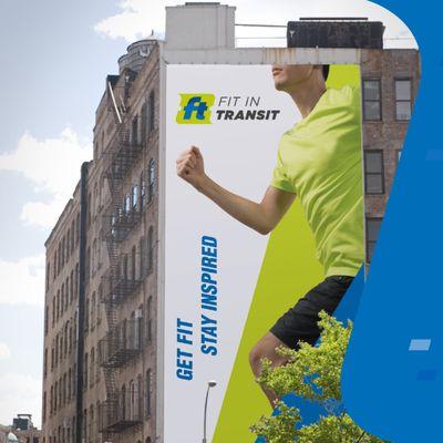 Billboard design as a part of the brand identity design for Fit In Transit