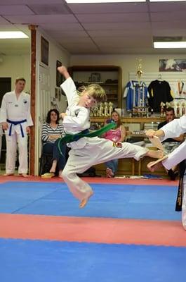 High flyin' jump kick during the May 2014 Belt Test