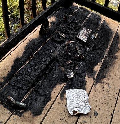 Fire damaged Deck