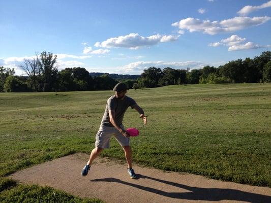 Disc golf in motion! Beautiful 18 hole- award winning disc golf course!