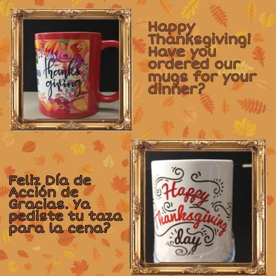 Personalized Thanksgiving mugs
Tazas de navidad personalizadas