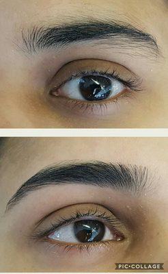 Before and after brow makeover