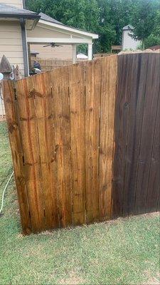 Pressure washed fence