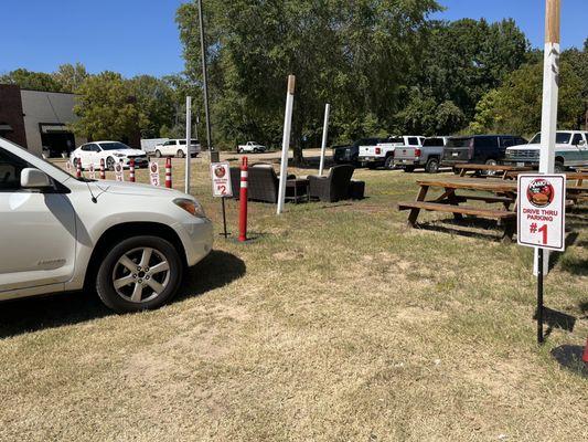 When waiting for your food you will park in these spaces