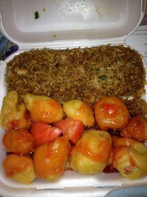 Sweet and sour chicken combo.