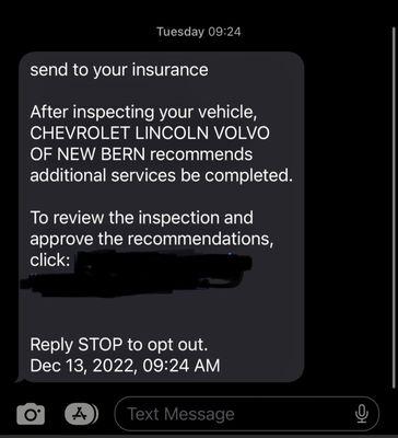 Text from service department