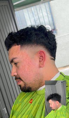 Burst Fade with a V in the back