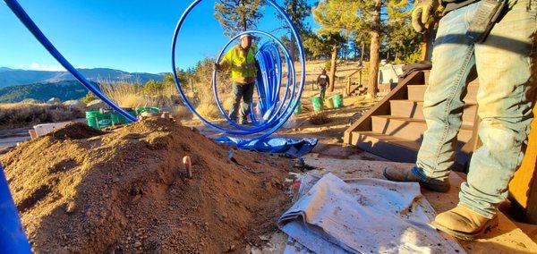 Pulling back 300' of 1.5" HDPE