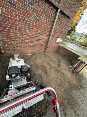 Stump Grinding Roots after shrub removal.