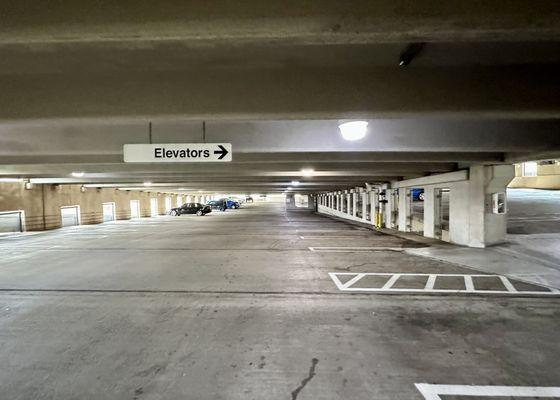 Parking spaces inside garage