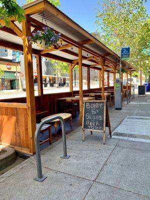 Parklet for outdoor seating