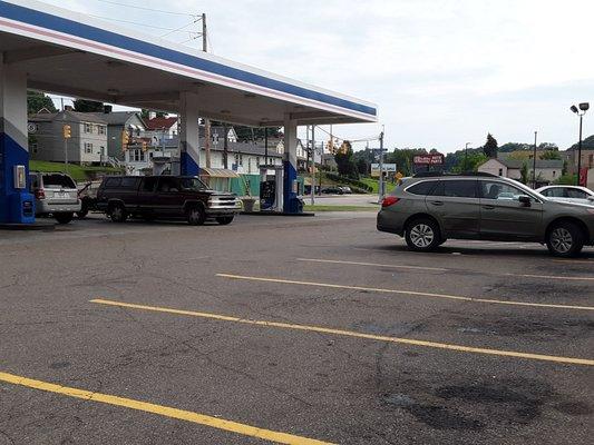 Only half of their many gas pumps. You rarely have to wait.