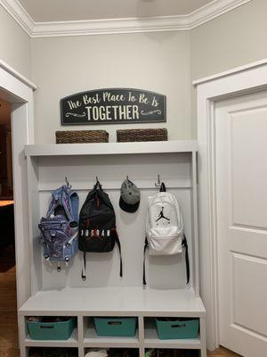 Custom mud room built in