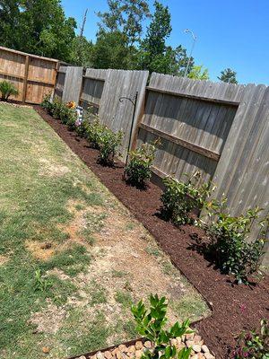 Mulching, flower beds