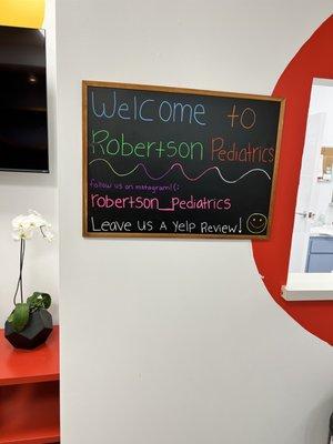 Don't forget to leave a Yelp review and follow us @robertson_pediatrics!