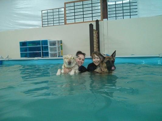 Sadie and Leo love to pose for the camera in between swims!