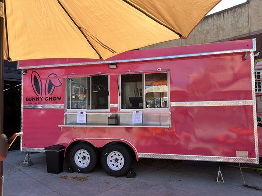 The Bunny Chow trailer outside of Catacombs fitness!