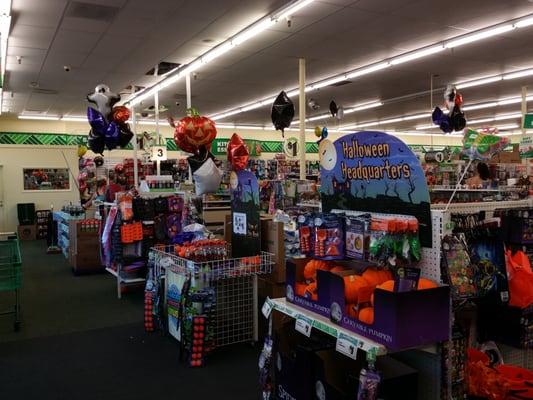 Front of the store with Halloween items