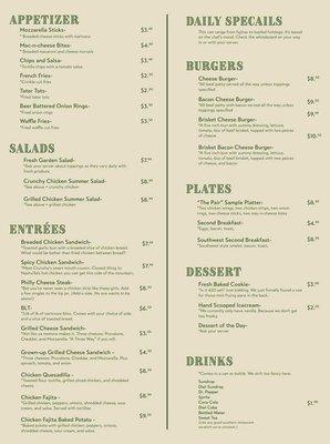 New menu as of 1/2021