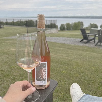 Savoring the view with some rosé