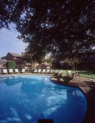 Refreshing pool with large sun deck.