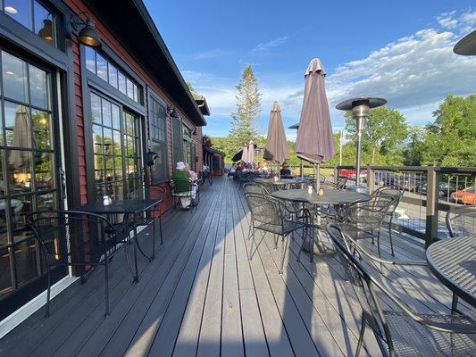 Patio is elevated but dog friendly!