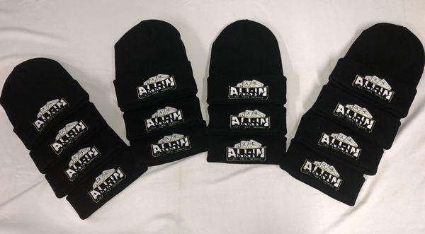 All-In Tree Service. #embroideredbeanies #embroidery