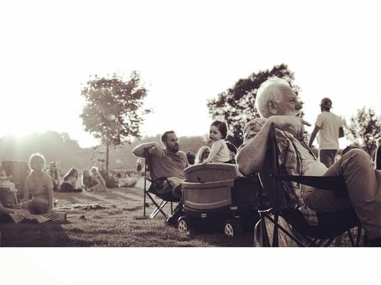 Sunset during the free Warwick Summer Arts Festival concert