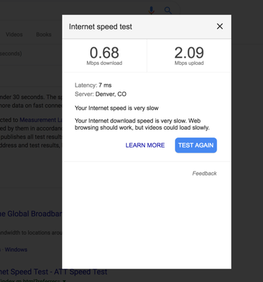 My average internet speed.