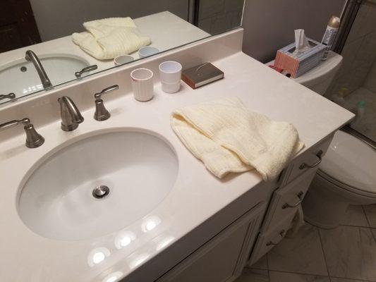 I installed this nice cultured marble top vanity