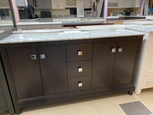 Hazelnut 60" double sink vanity