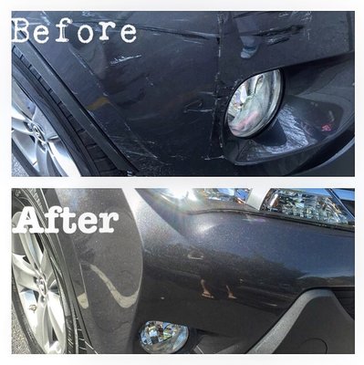 Sorry about lighting - car before and after! PERFECT!