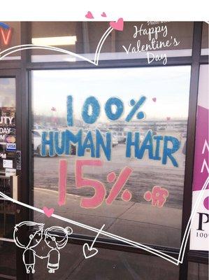 Happy Valentine's Day All human hair on SALE!! Get your hair & save your money ;)