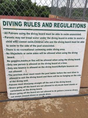 Diving rules