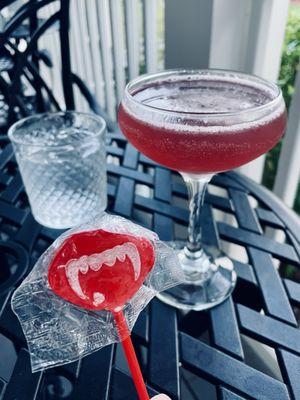 Seasonal vampires kiss cocktail