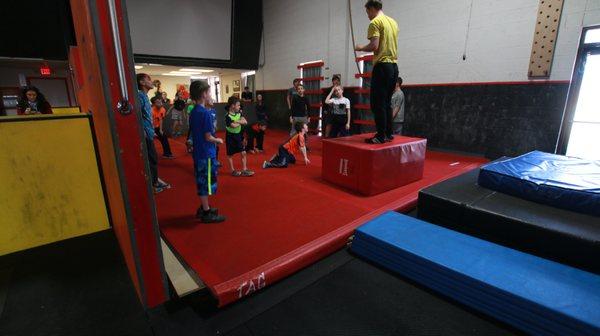 Instructor Eric teaching the safety rules of the gym