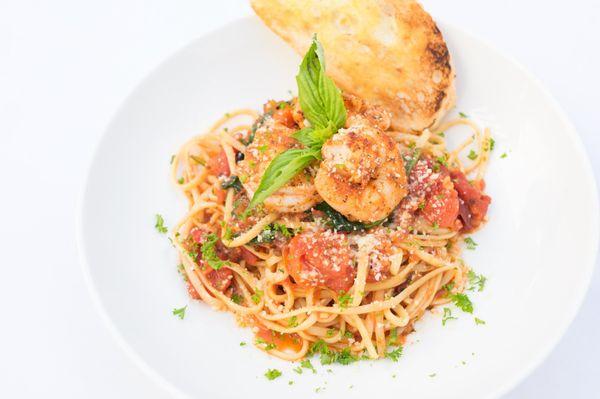 Special: Blackened Shrimp tossed in a Linguini and Spicy Marinara Sauce served with a Toasted French Loaf