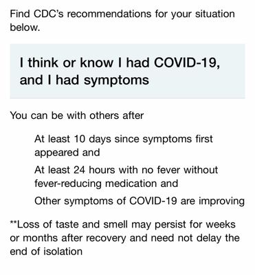 Link to SSWH's CDC requirements