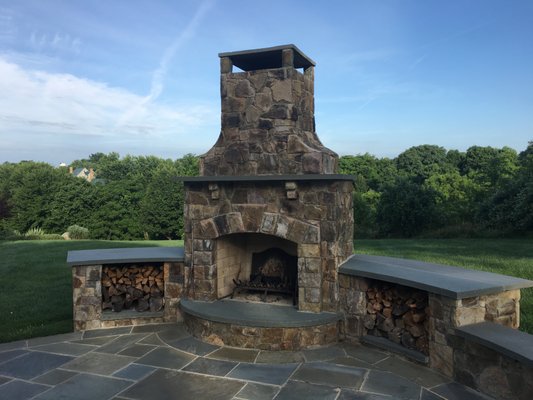 Outdoor Fireplace Place on West Patio