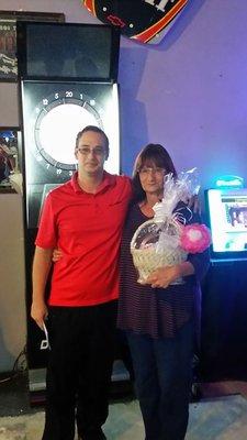 Will Ramsey Dart Pro & Dart League Director Judith Zahourek Dart League Manager