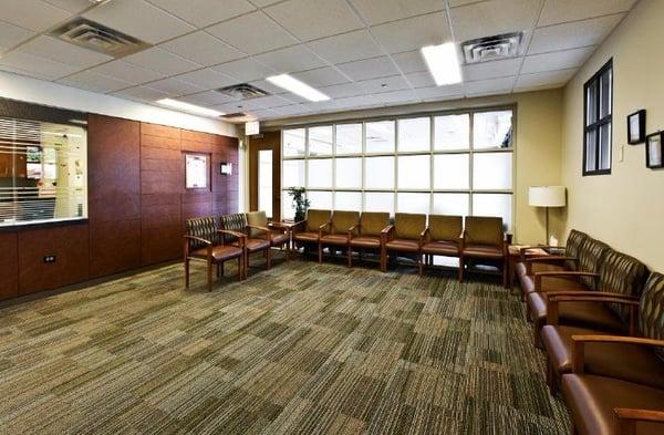 Reception area - all services including patient registration, medical history and surgery take place within the same facility.