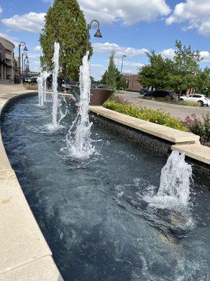 Fountain in front.