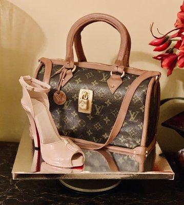 LV bag and handmade custom sugar shoe