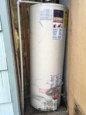 See review... this is evidence of the leaning water heater that management negligently failed to fix or replace for over 9 months!