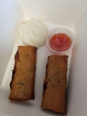 What's for lunch? Steamed pork bun & 2 all vegetable lumpia.  02/11/2020