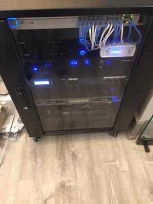 A/V rack for a commercial  business