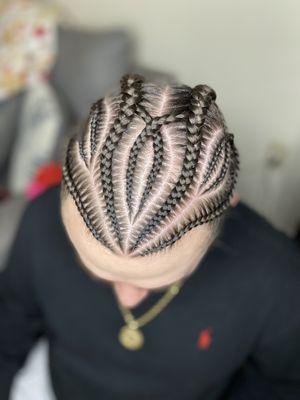 Men's cornrows with style