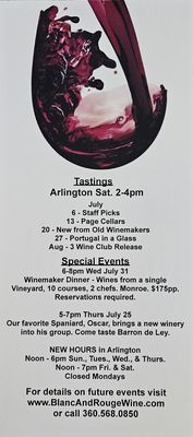 Tastings and Special Events July 2024