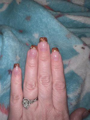 Over all very ugly set. Not sure why there are "lines" on my nails, and you can see my pinky cut with precious polish still on it.